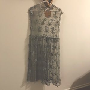 POL Sheer Lace Dress in Dusty Mint (NWT)